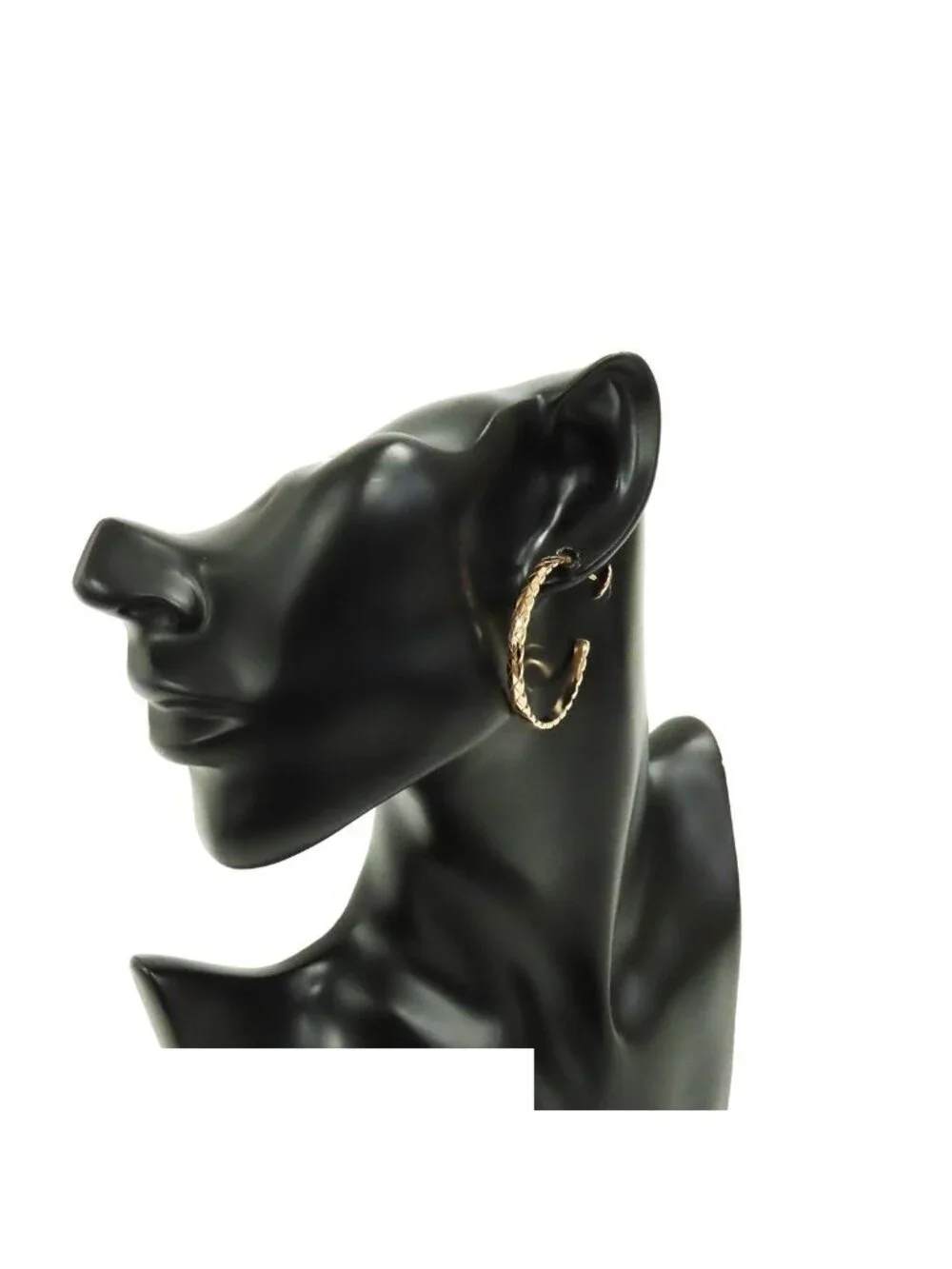 Chanel Coco Crush Collection Hoop Earrings Beige Gold